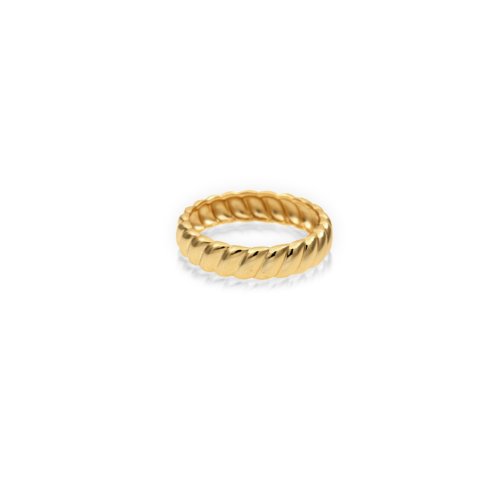 graziella Sterling Silver Gold Vermeil Twisted Chunky Band Ring