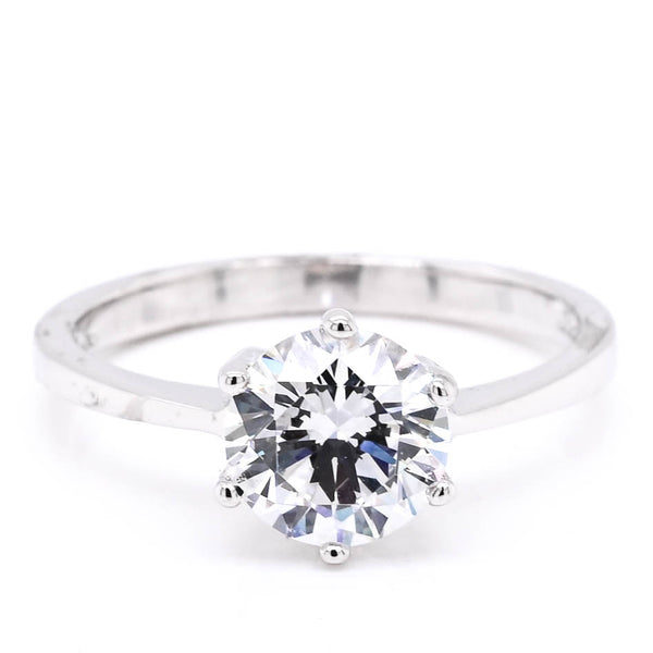 graziella Sterling Silver Round Brilliant C.Z Solitaire Ring graziella Sterling Silver Round Brilliant C.Z Solitaire Ring