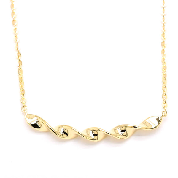 graziella Sterling Silver Vermeil Gold 18" Twisted Bar Necklace
