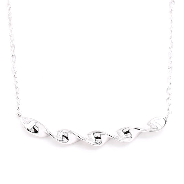 graziella Sterling Silver Vermeil Gold 18" Twisted Bar Necklace