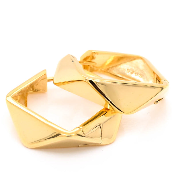 graziella Sterling Silver Vermeil Gold 19mm Huggies Earrings