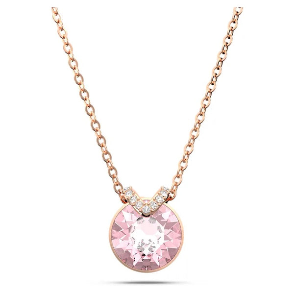 graziella Swarovski Bella V pendant Round cut Pink Rose gold-tone plated