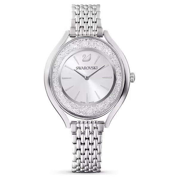 graziella Swarovski Crystalline Aura watch Metal bracelet Silver Tone Stainless steel