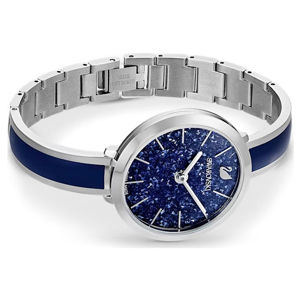 Graziella Swarovski Crystalline Delight Watch Swiss Made Metal Bracelet Blue Stainless Steel
