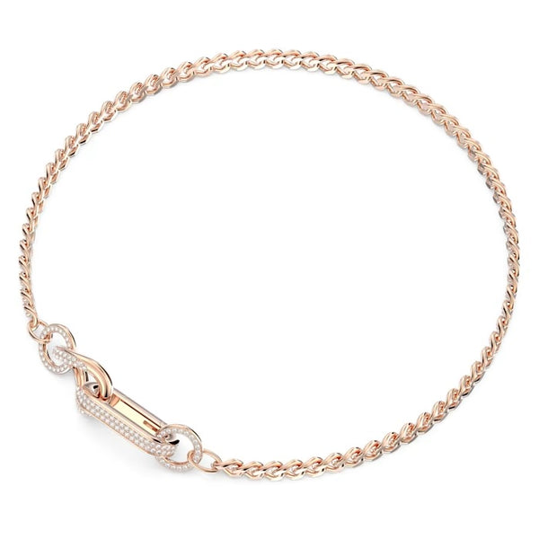 Graziella Swarovski Dextera Necklace Pavé Mixed Links White Rose Gold-tone Plated