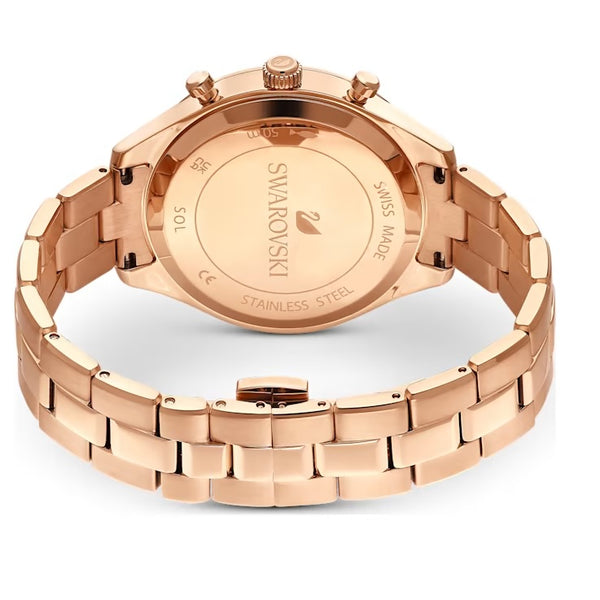 Graziella Swarovski Octea Lux Sport Watch Metal Bracelet Brown Gold-tone Finish