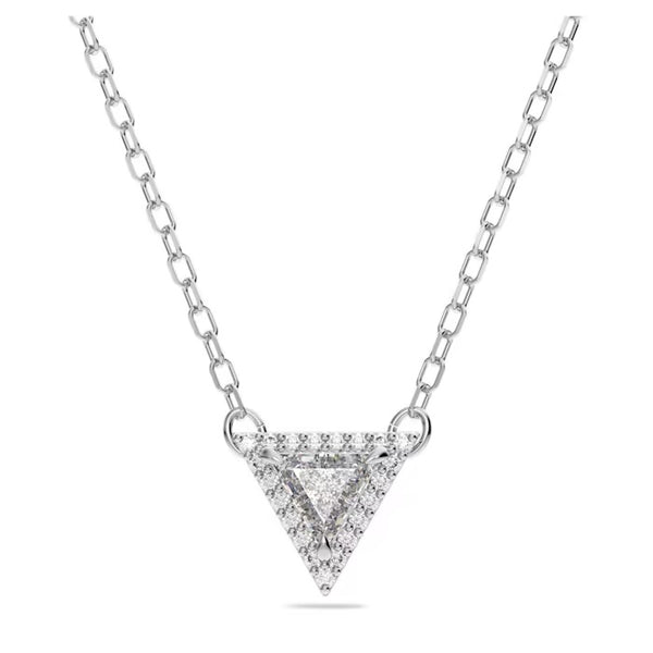 graziella Swarovski Ortyx necklace Triangle cut White Rhodium plated