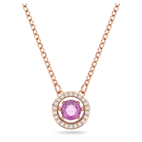 graziella Swarovski Sparkling Dance pendant Purple Rose-gold tone plated