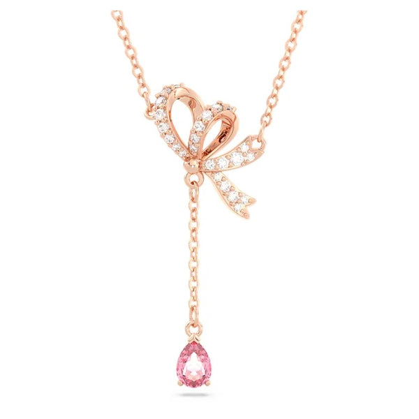 graziella Swarovski Volta Y pendant Bow Pink Rose gold-tone plated
