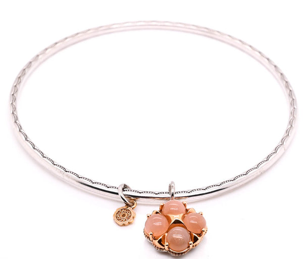 graziella Tacori Sterling Silver 18KT Rose Gold Moon stone Bangle