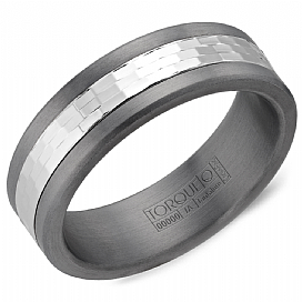 graziella Torque 14KT White Gold & Tantalum Wedding Band