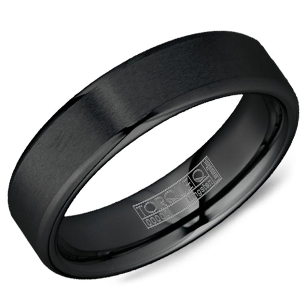 graziella Torque Black Tungsten Carbide Wedding Band