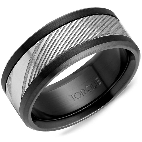 graziella Torque Damascus Steel Inlay & Black Cobalt Edges