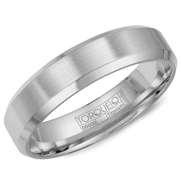 graziella Torque Titatinum Grey Ring. Band Width: 6mm Size: 10