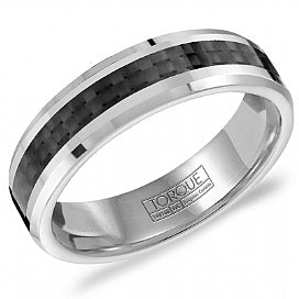 graziella Torque Tungsten Carbon Fiber Inlay Wedding Band