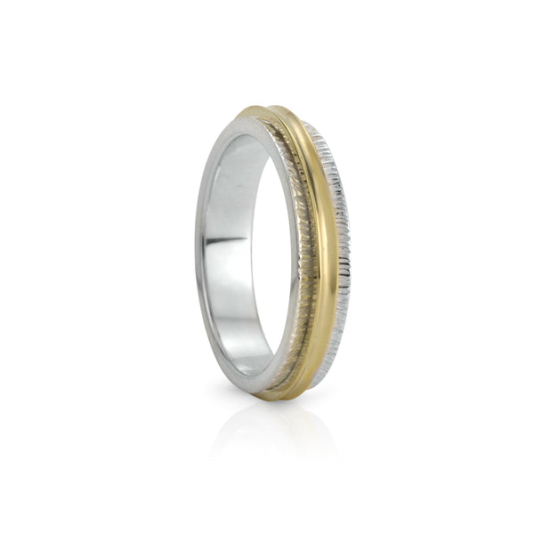 graziella Trust Meditation Ring. Sterling Silver and 9KT Yellow Gold. Size 7
