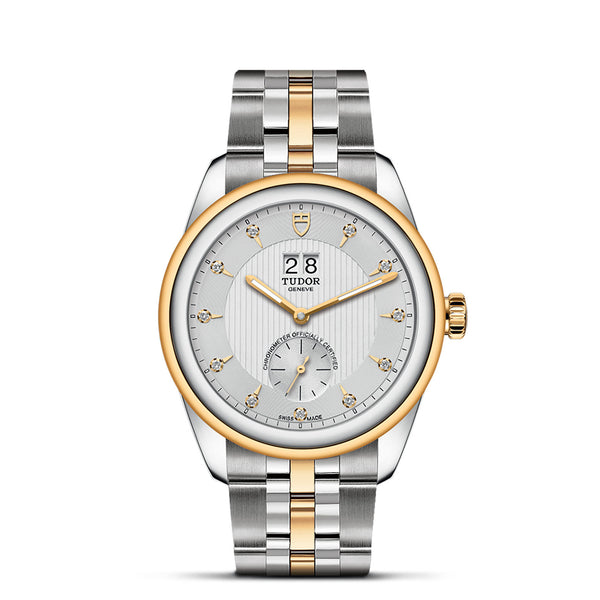 graziella Tudor Glamour Double Date Watch - M57103-0005 - 42mm steel case diamond set dial