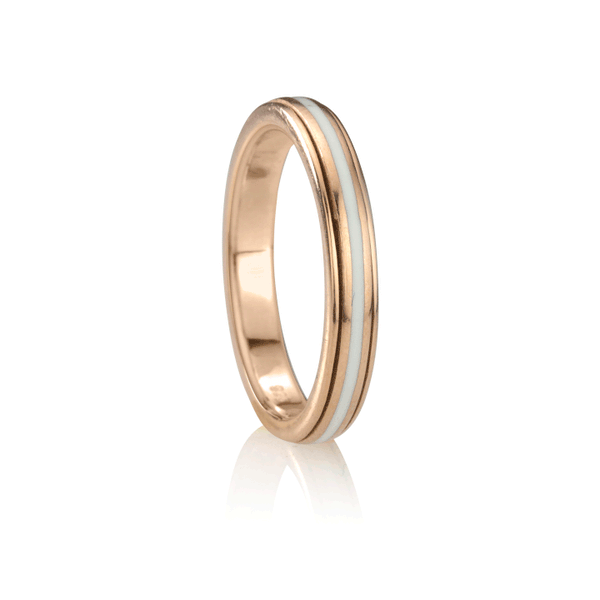 graziella "Virtue" Meditation Ring Sterling Silver and 14KT Rose Gold Vermeil. Size 8