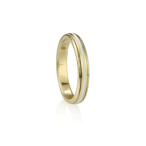 graziella "Virtue" Meditation Ring Sterling Silver and 14KT Yellow Gold Vermeil. Size 6