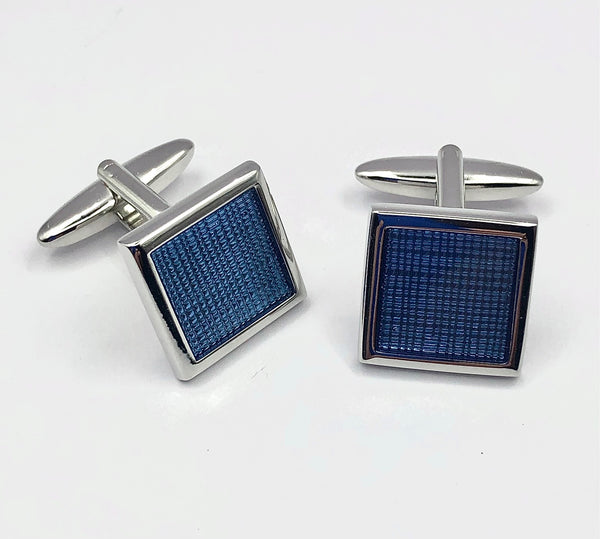 graziella Weber Stainless steel Blue Enamel Cuff Links