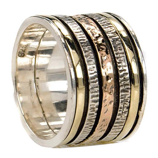 graziella Zen Meditation Ring Sterling Silver 9KT Size 8