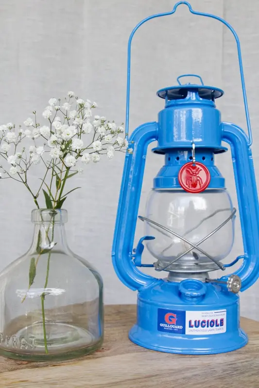 Guillouard Lampe Tempête "Luciole" - Bleu - Coffret Kraft