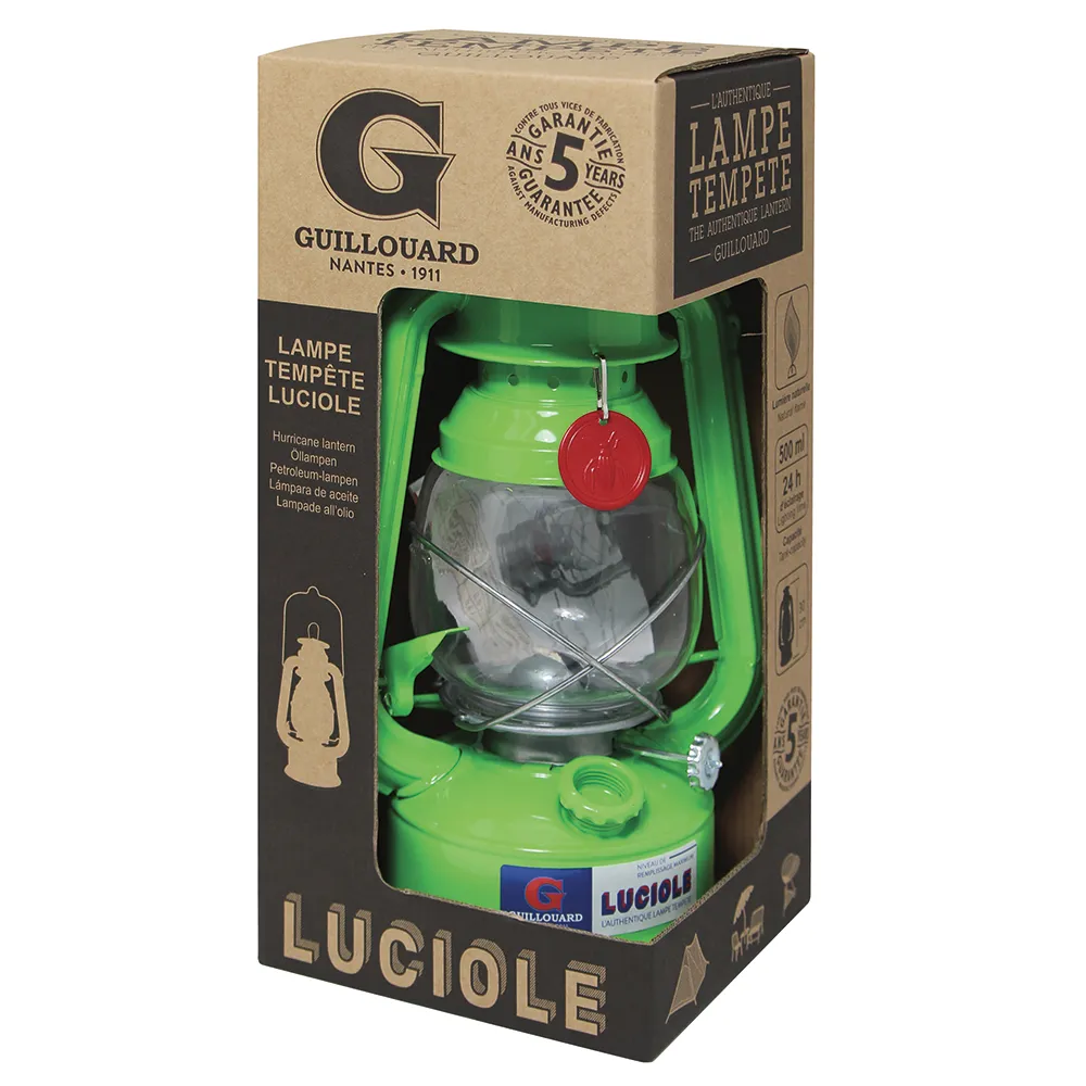 Guillouard Lampe Tempête "Luciole" - Vert - Coffret Kraft