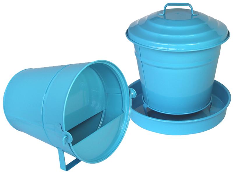 Guillouard Seau à Graines En Acier Galvanisé Bleu 6L