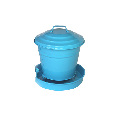 guillouard Seau à graines en acier galvanisé bleu 6L