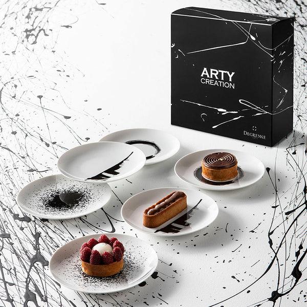 Guy Degrenne ARTY CREATION BLANC Coffret 6 Assiettes à Dessert 20 Cm