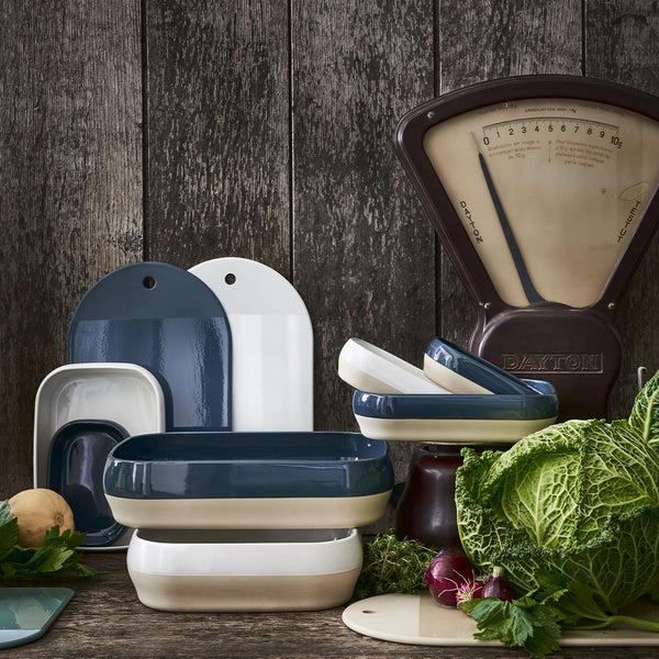 Guy Degrenne BAHIA BLEU DE ROCHE Planche En Grès 35 X 21 Cm