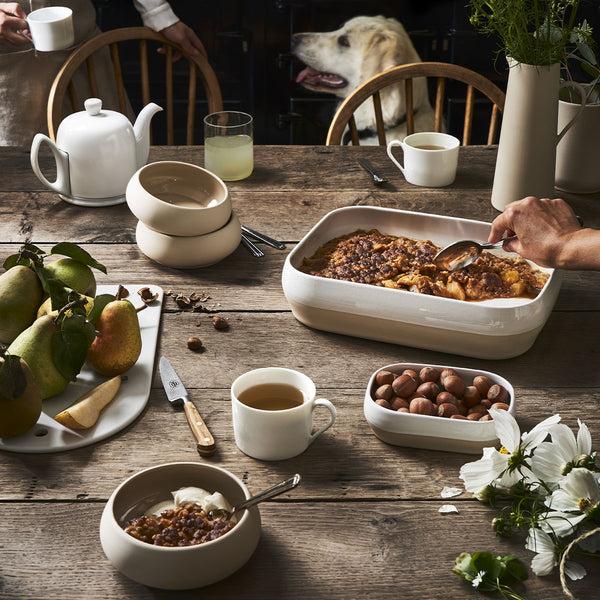 Guy Degrenne BAHIA PIERRE DE LUNE Planche En Porcelaine 35 X 21 Cm