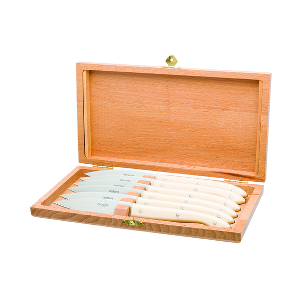 Guy Degrenne CAPUCIN TABLE IVOIRINE Coffret 6 Couteaux à Steak
