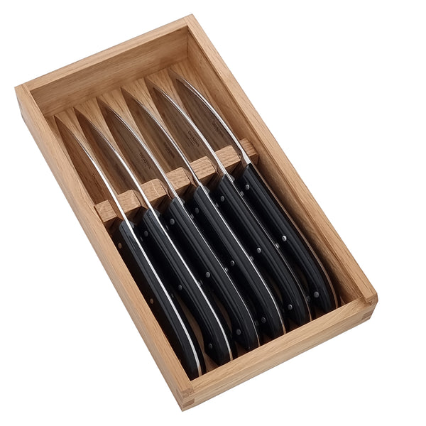 guy degrenne CAPUCIN TABLE NOIR Coffret 6 couteaux à steak