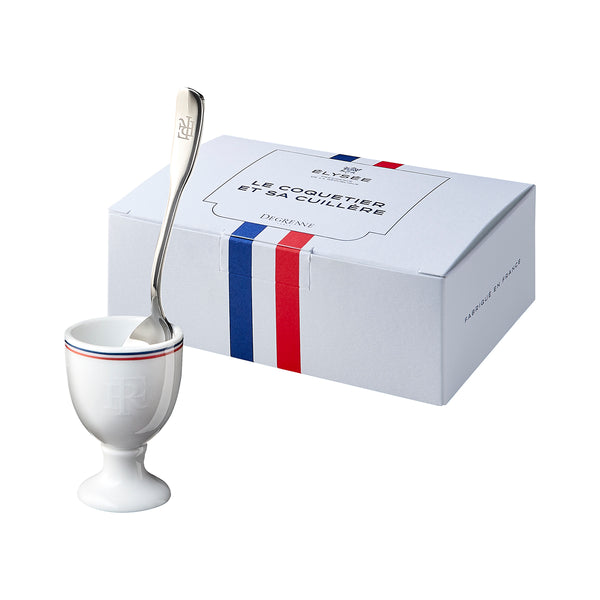 guy degrenne DEGRENNE ELYSEE Coffret coquetier et sa cuillère République française