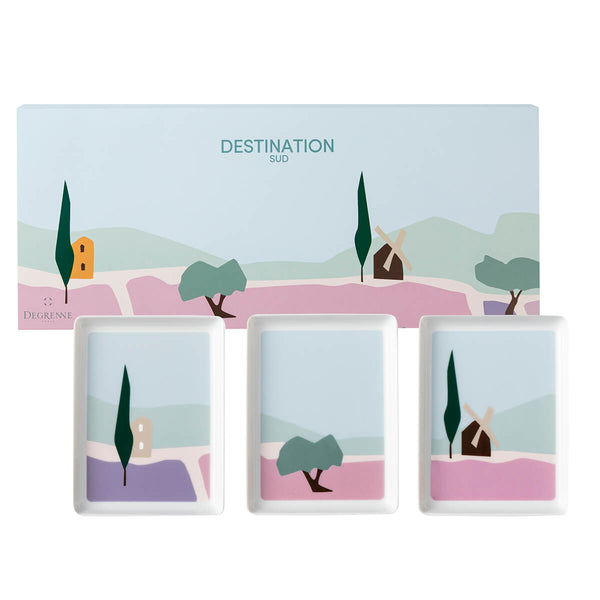 guy degrenne DESTINATION SUD Coffret 3 mini plats 16 x 12 cm