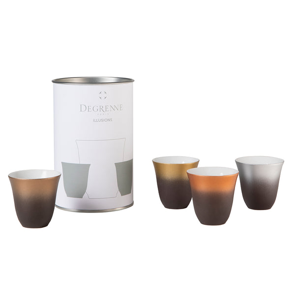 guy degrenne ILLUSIONS MULTICOLORE Coffret 4 tasses à moka 7 cl