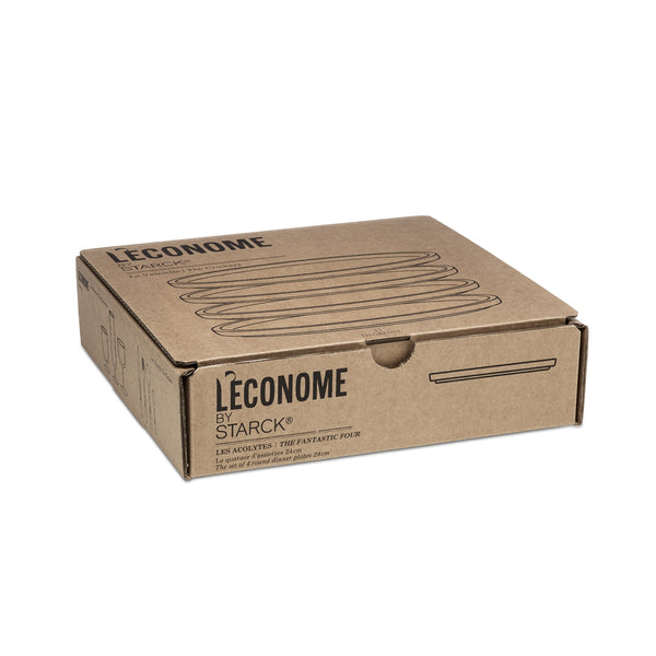 Guy Degrenne LA VAISSELLE DE L'ECONOME BLANCHE Coffret 4 Assiettes 24 Cm