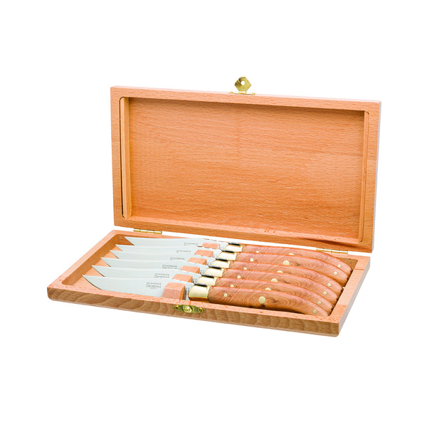 Guy Degrenne LAGUIOLE TABLE Coffret 6 Couteaux à Steak Bois D'olivier