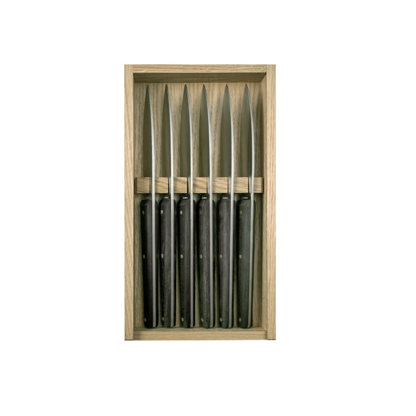 guy degrenne MIRAGE LES ESSENCES Coffret 6 couteaux à steak manche ébène