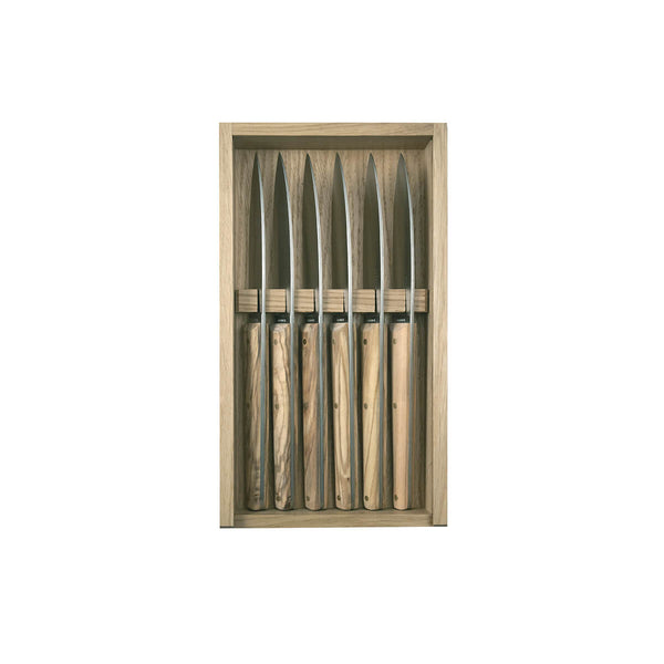 guy degrenne MIRAGE LES ESSENCES Coffret 6 couteaux à steak manche olivier