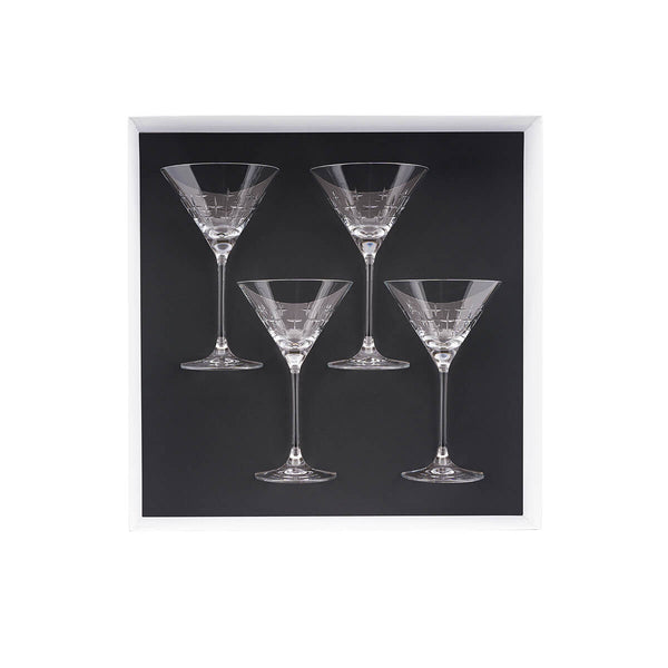 guy degrenne NEWPORT TWIST Coffret 4 verres à martini 21 cl