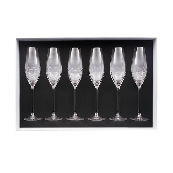 guy degrenne NEWPORT TWIST Coffret 6 flûtes à champagne 21 cl
