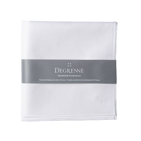 guy degrenne NUANCES COTON & LIN BLANC Nappe carrée 180 x 180 cm