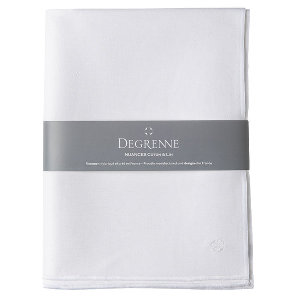 guy degrenne NUANCES COTON & LIN BLANC Nappe rectangulaire 180 x 250 cm
