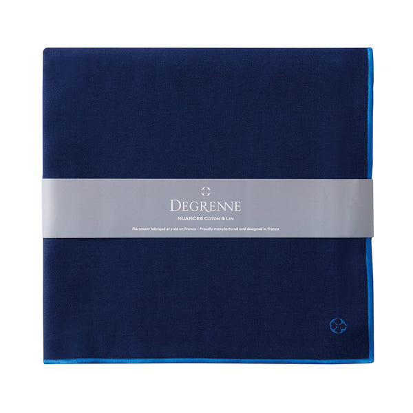 guy degrenne NUANCES COTON & LIN BLEU NUIT Nappe carrée 180 x 180 cm