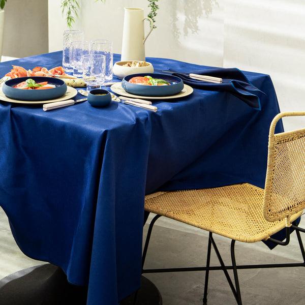 Guy Degrenne NUANCES COTON & LIN BLEU ROY Nappe Carrée 180 X 180 Cm