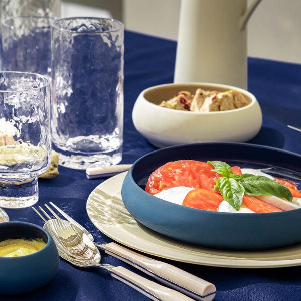 Guy Degrenne NUANCES COTON & LIN BLEU ROY Nappe Carrée 180 X 180 Cm