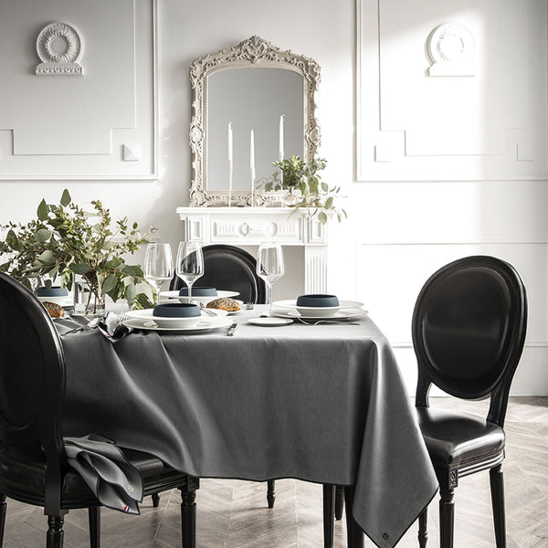 Guy Degrenne NUANCES COTON & LIN GRIS DEGRENNE Nappe Rectangulaire 180 X 250 Cm