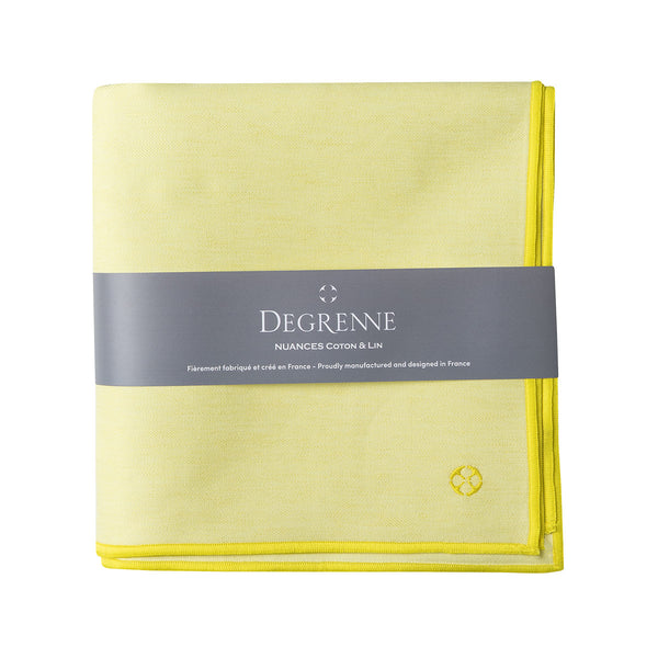 guy degrenne NUANCES COTON & LIN JAUNE PALE Nappe carrée 180 x 180 cm